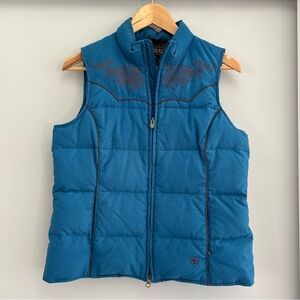 Ariat Duck Down Insulated Full Zip Sleeveless Vest Size Small